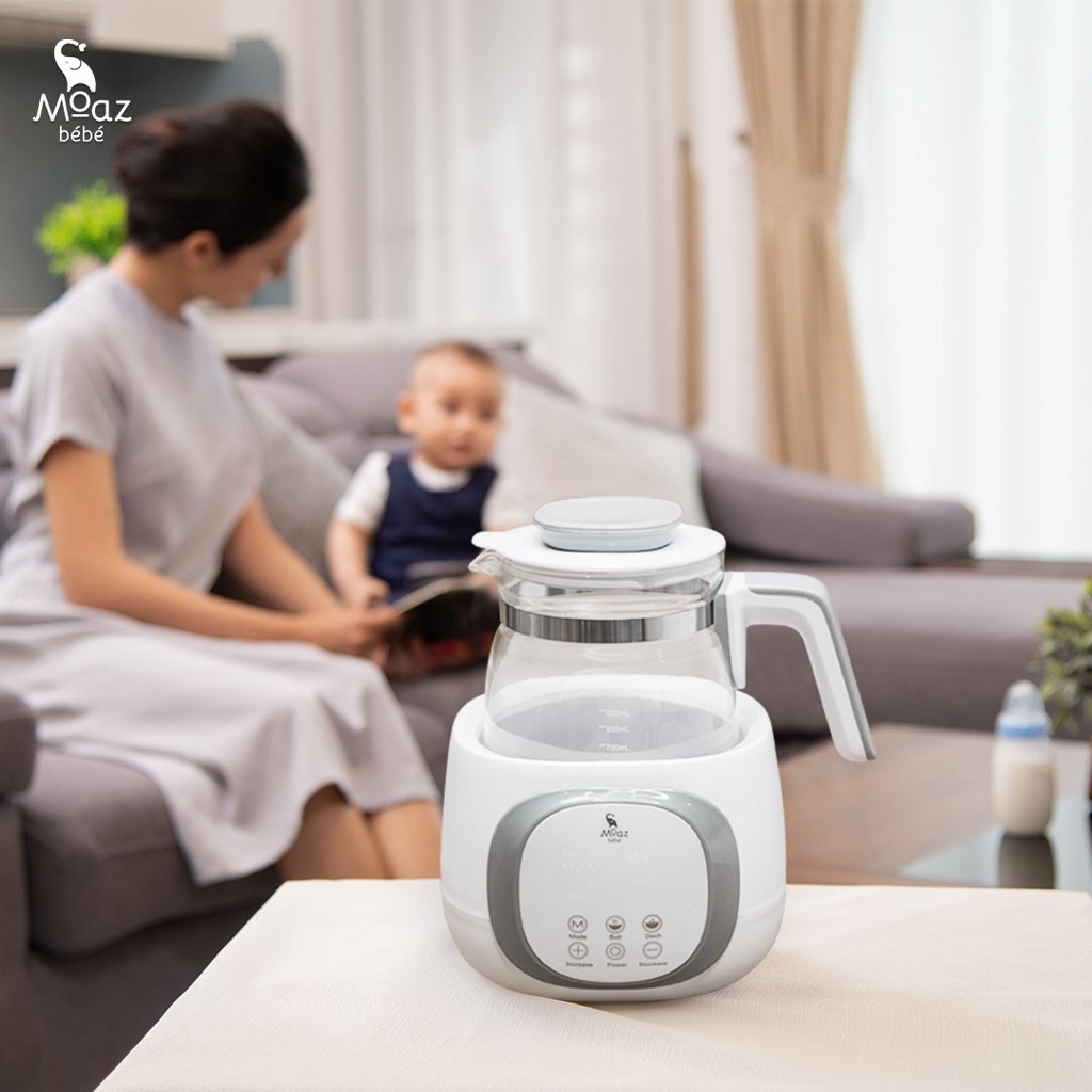 Ấm đun nước pha sữa Moaz Bebe MB002, MB012 - Bình đun nước đa năng pha trà, cà phê tiện lợi - BH 12 THÁNG