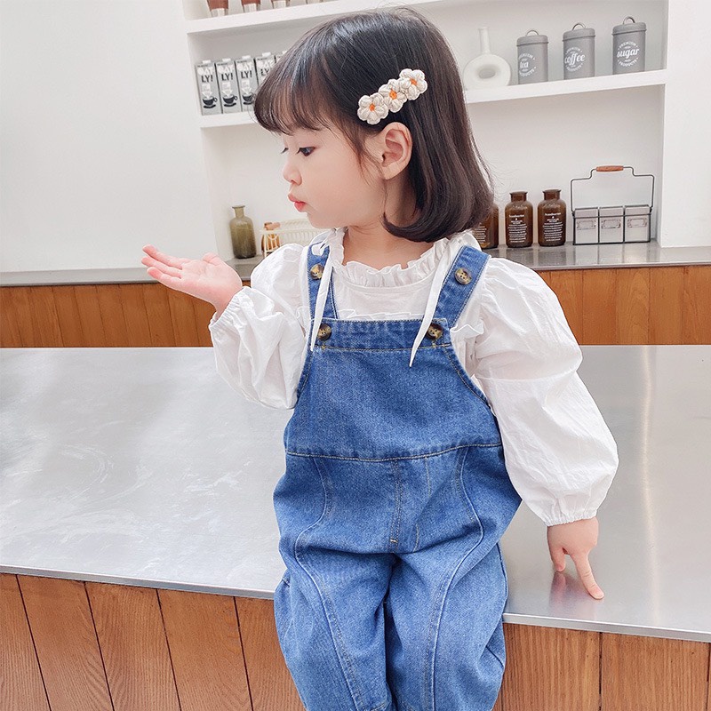 Quần yếm jeans cho bé, yếm bò dài cho bé trai và bé gái từ 1 - 5 Tuổi phong cách Hàn Quốc siêu xinh Y2 Ttom.kids