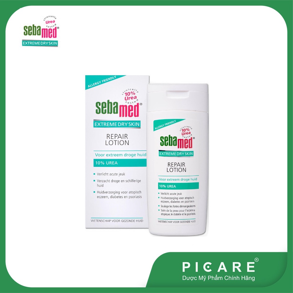 Sữa dưỡng thể dưỡng ẩm, giảm khô ngứa, bong tróc cho da khô viêm da cơ địa Sebamed Extreme Dry Skin Repair Lotion 200ml