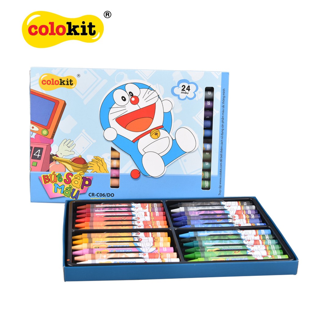 Sáp Màu TL Doraemon CR-C06/DO 24 Màu - Màu Chất Lượng Cao, Không Độc Hại , Không Gây Dị Ứng Cho Da.