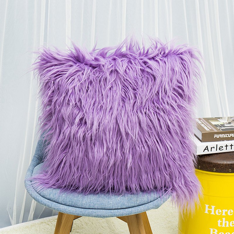 Vỏ gối vuông lông giả màu trơn mềm mại và thời trang | BigBuy360 - bigbuy360.vn