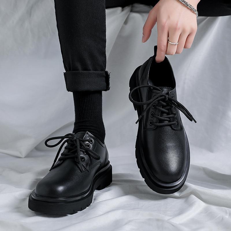 [ HÀNG CÓ SẴN ] [Da Xịn Không Nhăn] Giày Martin boots phong cách của ANH ren-up (đế cao 4cm.) | BigBuy360 - bigbuy360.vn