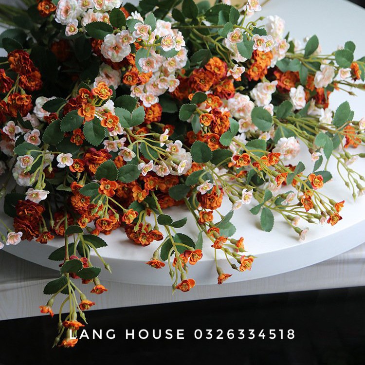 HOA GIẢ LỤA - CÀNH HOA TẦM XUÂN LOẠI 1 DÀI 75cm