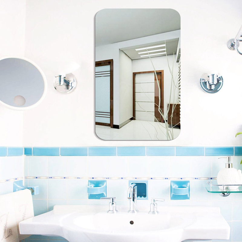 Tấm dán tường hình chữ nhật bằng chất liệu acrylic tráng gương dùng trang trí phòng ngủ/nhà vệ sinh