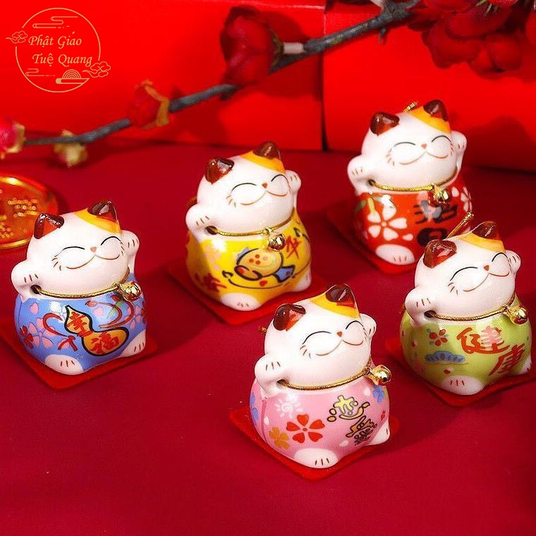 Mèo sứ bộ 5 con nhiều mẫu mã đa dạng - phật giáo tuệ quang