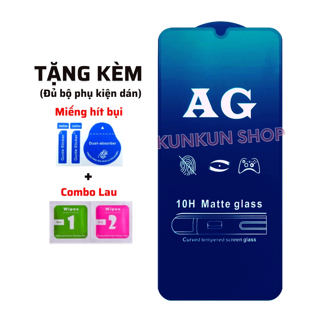 [AG Chống vân tay] Kính Cường Lực Xiaomi Redmi Note 7/ Note 7 Pro- Full màn hình -Nhám chống mồ hôi tay - Vuốt siêu mượt