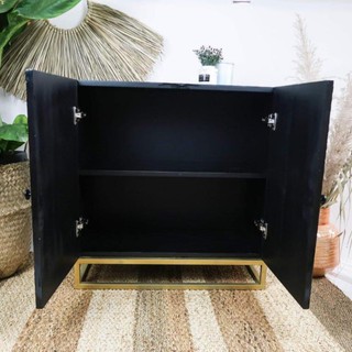 Tủ Trang Trí Khảm Trai Màu Đen