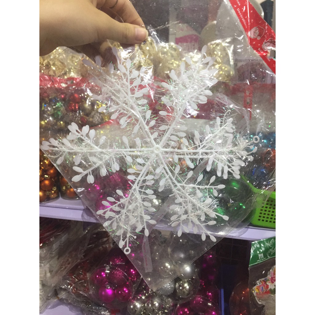 Set 6 bông tuyết trang trí cây thông Noel và sự kiện giáng sinh