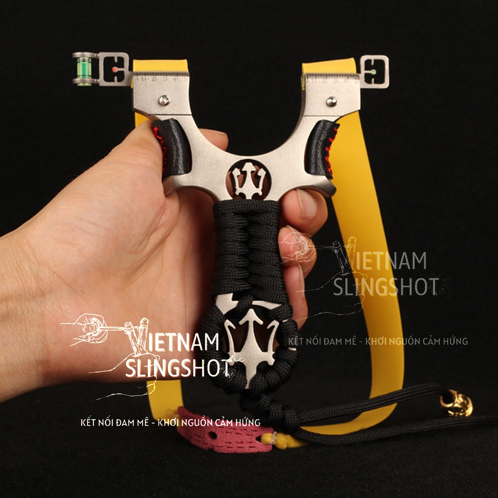 [Ná cao su] ná xịn siêu đẹp đinh ba có đèn lazer ngắm siêu chuẩn - Ná cao su đinh ba inox 304