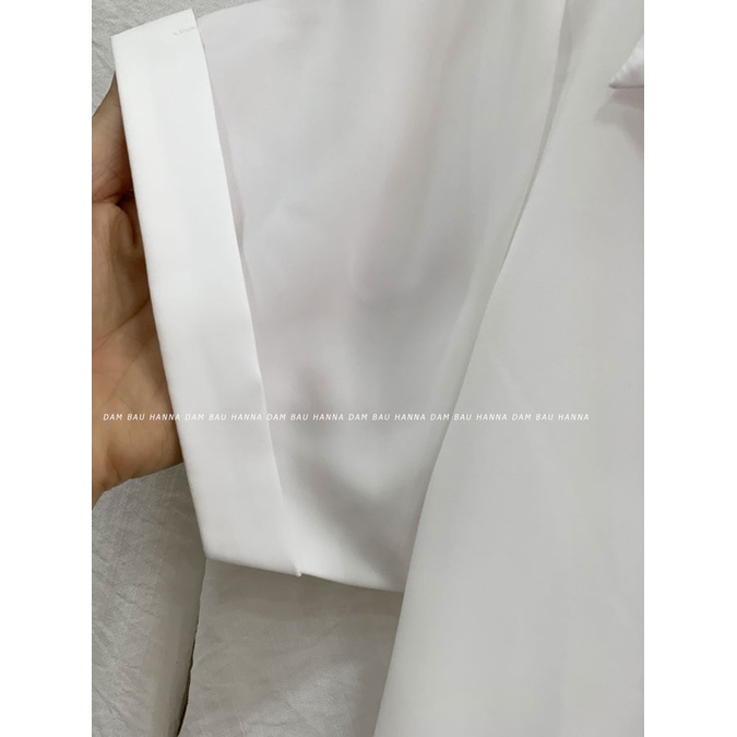 [SIZE 40-80KG] Áo sơ mi bầu màu trắng dễ thương có 2 size 80kg hàng công sở vải lụa cao cấp thoáng mát mềm không nhăn