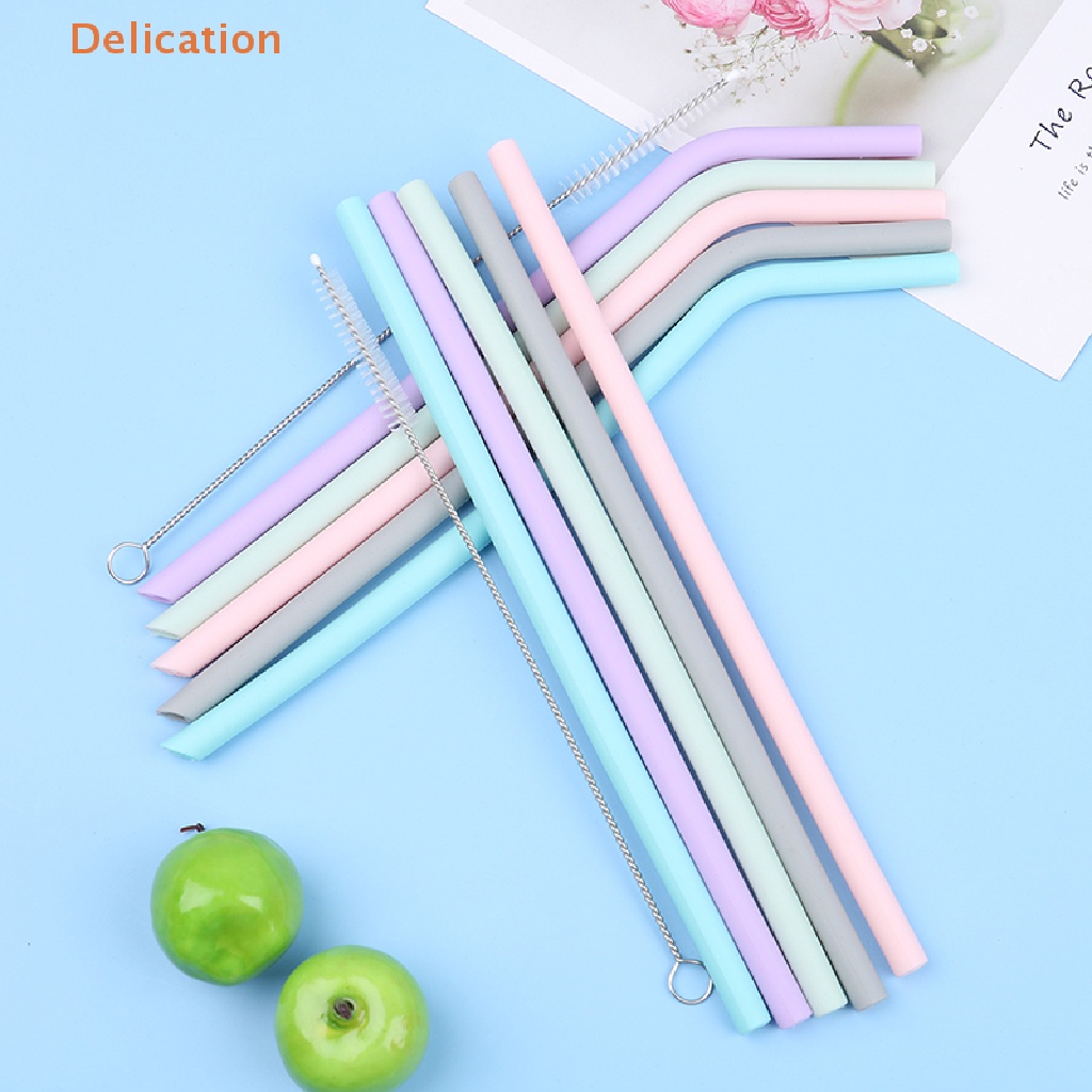 Ống Hút Silicone Tái Sử Dụng Linh Hoạt Kèm Cọ Vệ Sinh