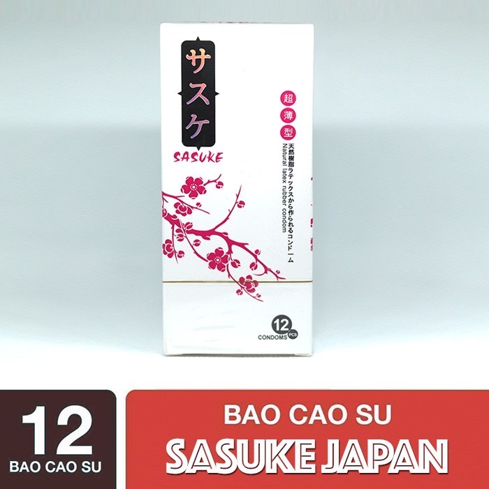 [Chính hãng] Bao cao su Siêu mỏng Hạt Nổi Sasuke Hoa anh đào (Hộp 12 chiếc)