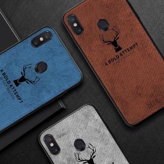 Ốp điện thoại vải bố và da viền silicon cho Xiaomi Redmi 7 K20 Pro Note 7 5 6 Pro Pocophone F1 Mi A1 6X 8 Lite 9T Pro