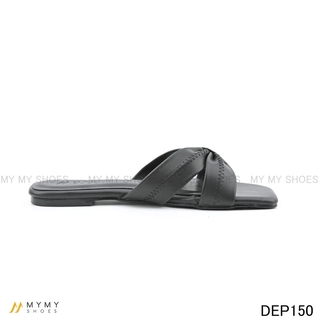 Dép bệt mymy shoes  da lì thắt nơ chéo mũi vuông DEP150
