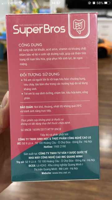 SuperBros - Bổ sung lợi khuẩn, thải độc ruột, cân bằng hệ vi sinh, tăng cường chức năng tiêu hoá | Thế Giới Skin Care
