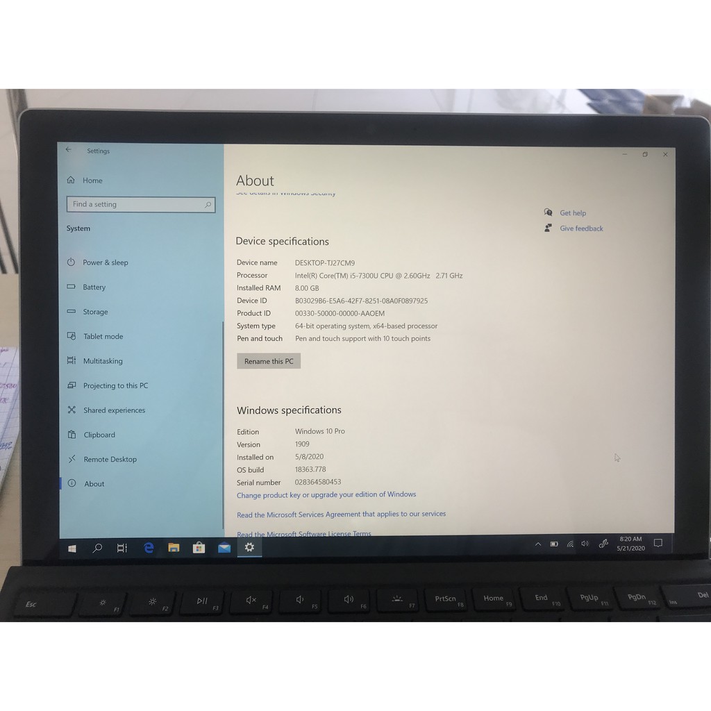 Microsoft Surface Pro 5 LTE Adanced I5/8G/256GB+ Phím - Bảo hành, bảo hiểm Microsoft đến 10/5/2021 [ Like New ] | BigBuy360 - bigbuy360.vn