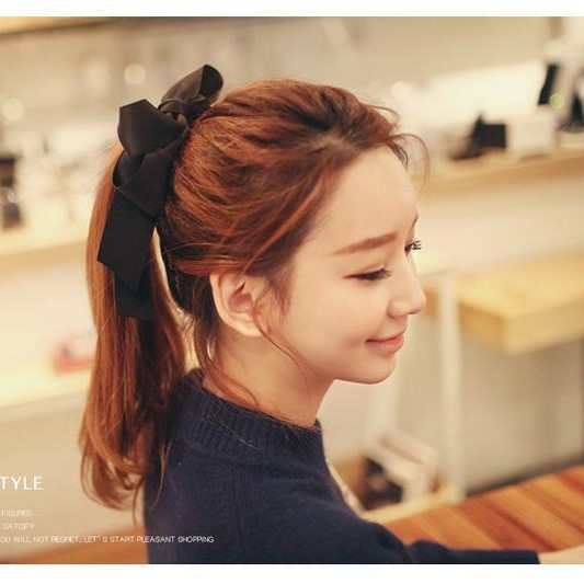 Dây buộc tóc đính nơ phong cách Hàn Quốc thời trang nữ dễ thương