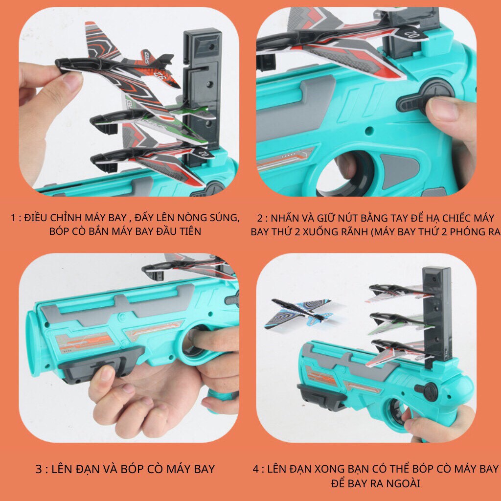 Đồ chơi bắn máy bay 4 tầng,súng phóng máy bay đồ chơi dành cho trẻ em (Loại To Sắn Hàng)