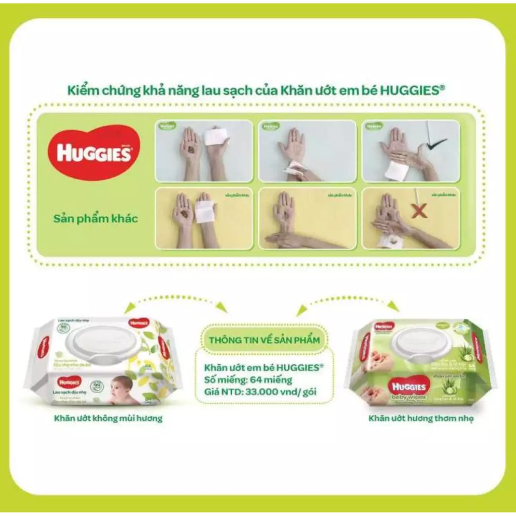 Thùng 12 gói khăn giấy ướt cho trẻ sơ sinh HUGGIES