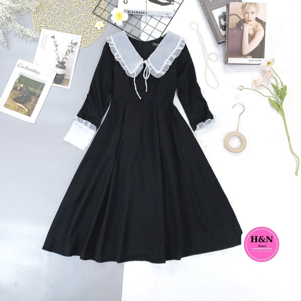 Váy nữ thiết kế dáng suông dài, ngắn màu đen dự tiệc sang chảnh HN Clothing | BigBuy360 - bigbuy360.vn