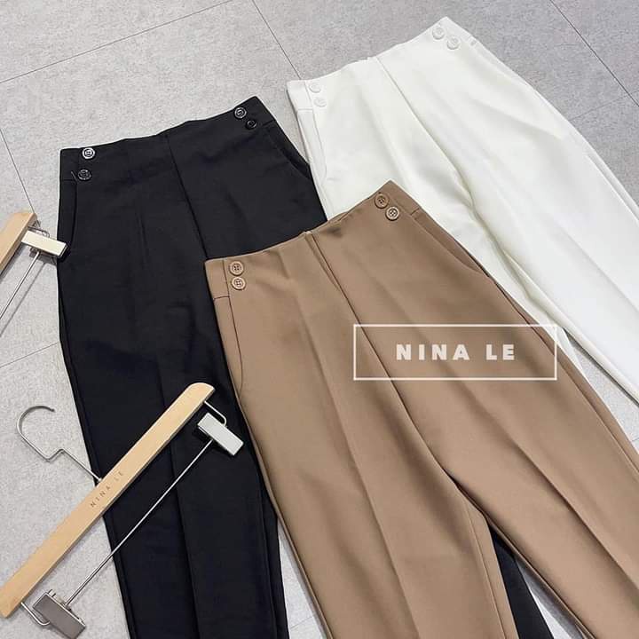 Quần baggy nữ Ladya công sở cạp liền lưng cạp cao vải tuyết mưa M111