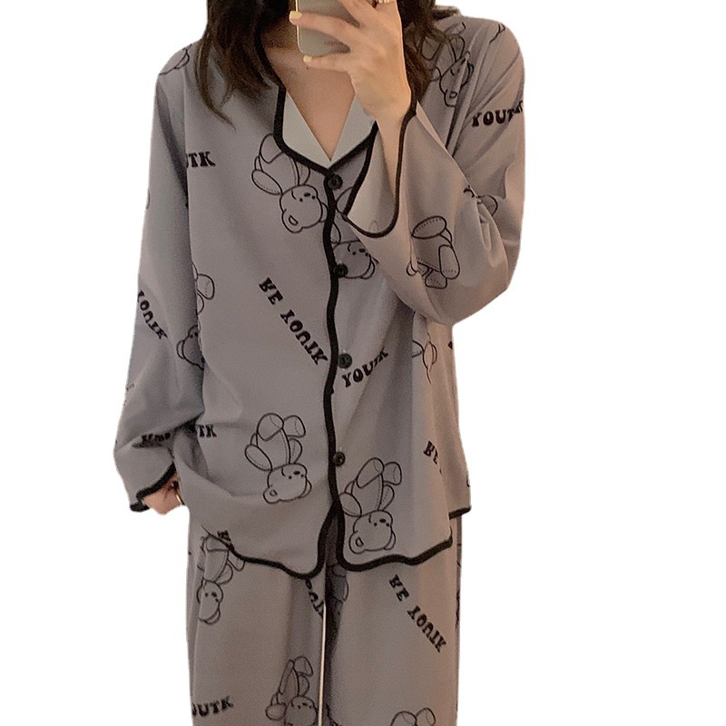 Bộ Đồ Ngủ Mỏng Tay Dài In Hình Gấu Violent Nhật Bản Thời Trang Xuân Thu 2022 La106