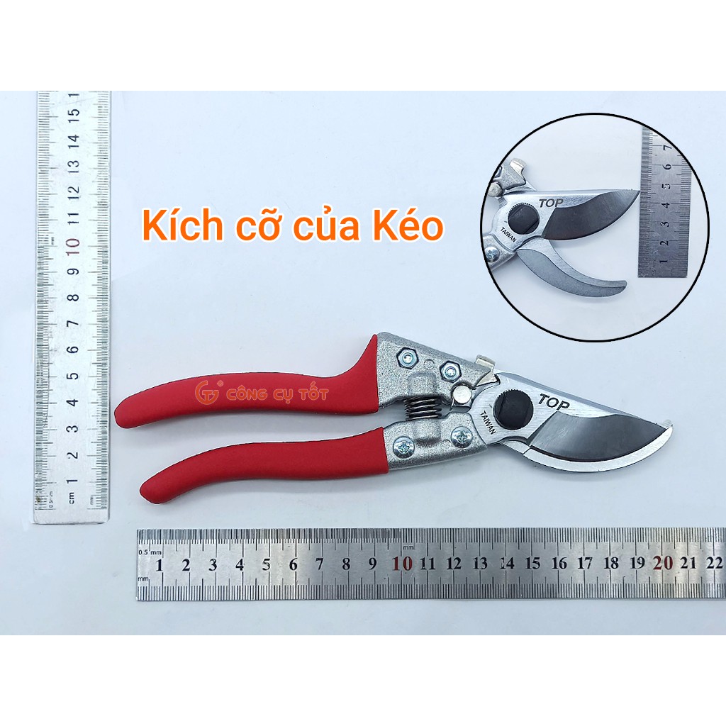 Kéo cắt cành Đài Loan 205mm lưỡi tự mài TOP TGP-00520