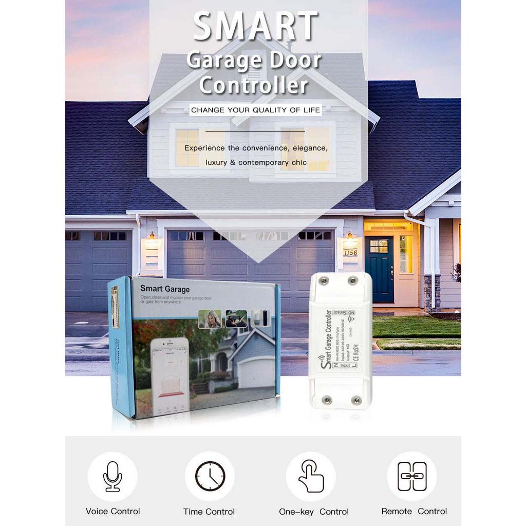 Thiết Bị Điều Khiển Cửa Garage Thông Minh Kết Nối WiFi Điều Khiển Qua Alexa Echo Google Home No Hub