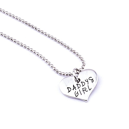 Bộ móc khóa và vòng cổ mặt khắc chữ giản dị thời trang