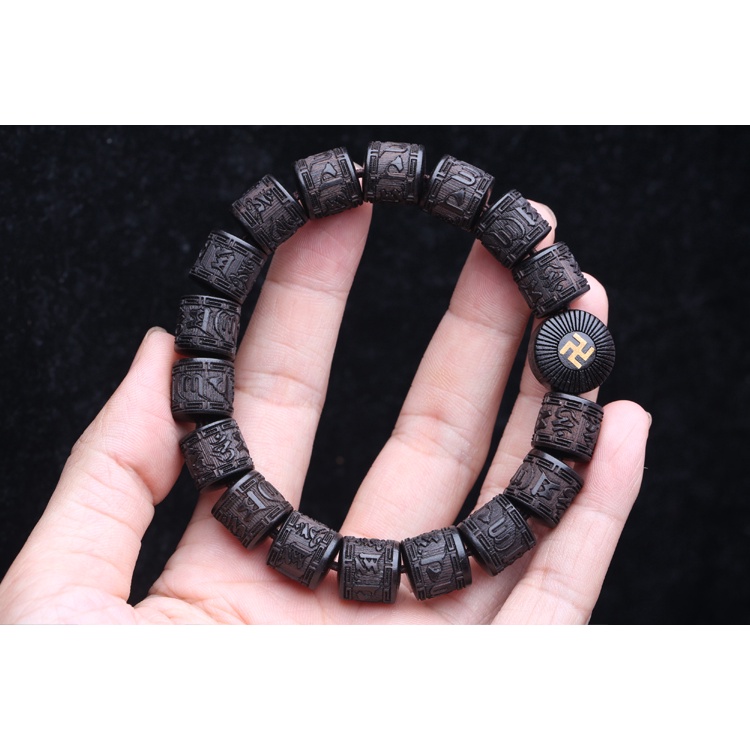 Vòng Tay Chuỗi Hạt Gỗ Mun 12Mm X 12Mm