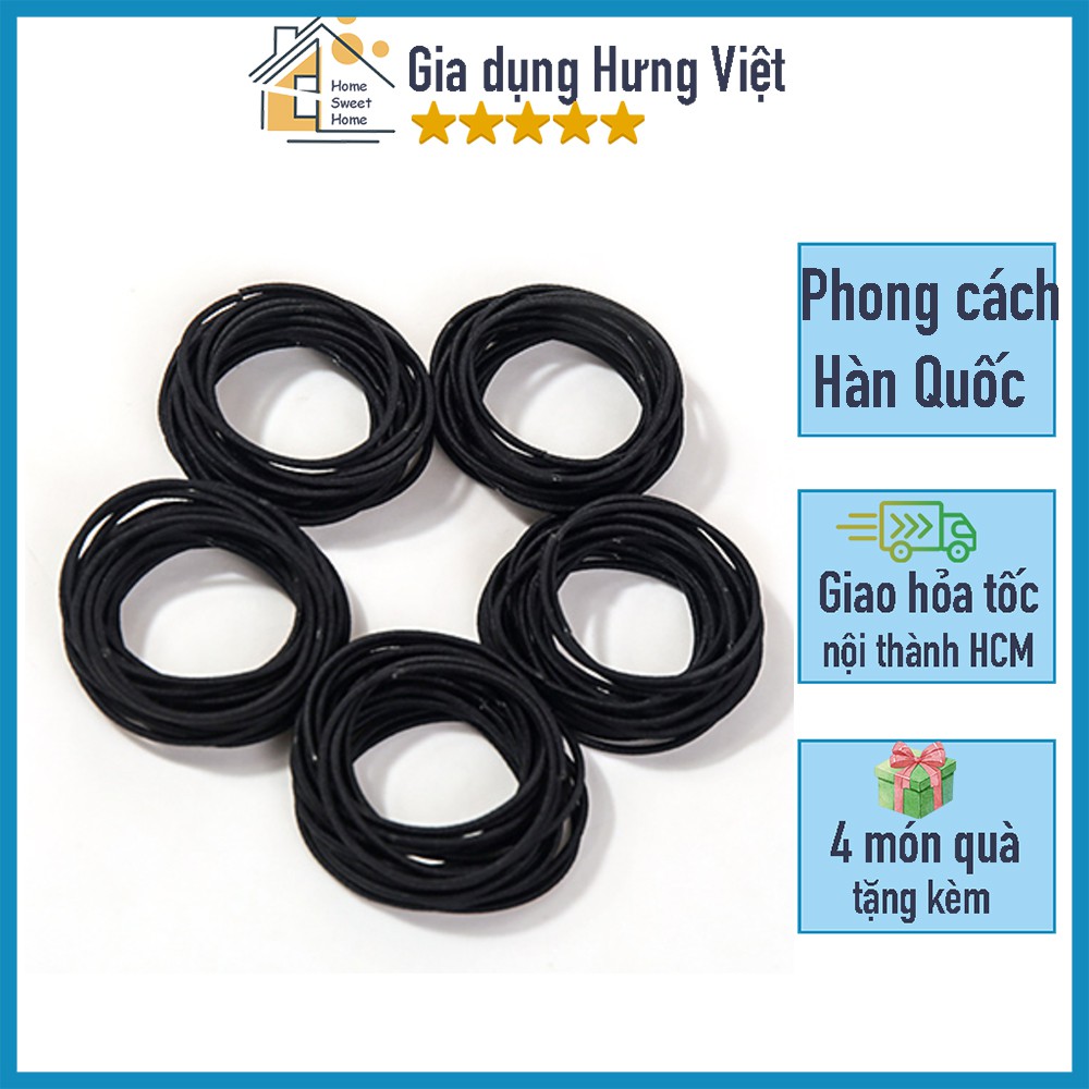 [ĐEN] Dây chun/thun buộc tóc nhỏ gọn, xinh xắn, dễ thương