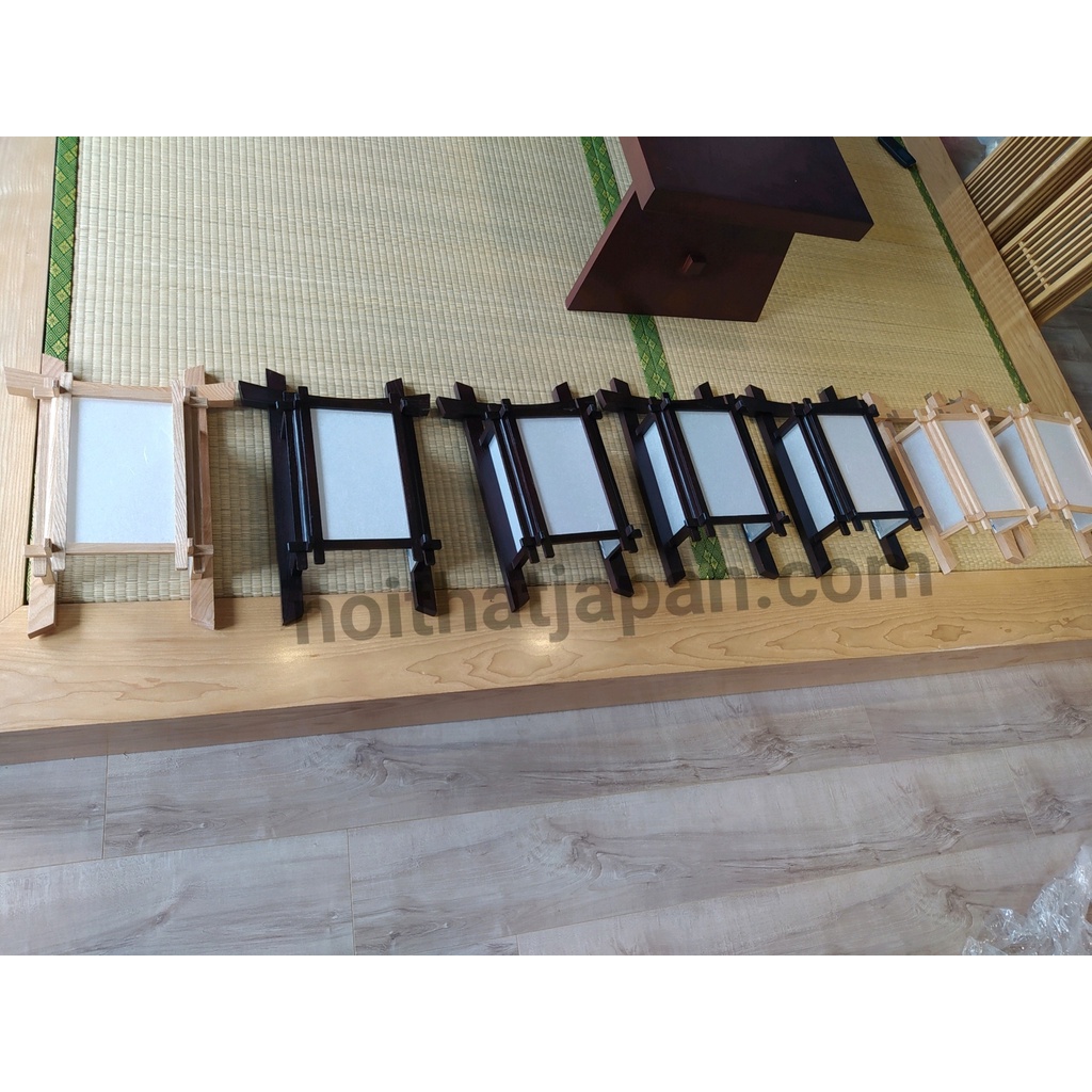 Đèn gỗ ốp tường dạng cổng Tori Nhật Bản chất liệu gỗ Sồi, shoji nhật, kèm bóng led, đổi nguồn