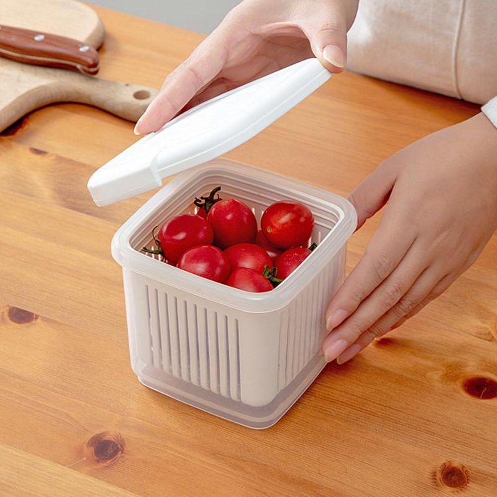 Khay Đựng Trái Cây Hai Tầng Bằng Nhựa Trong Suốt Kèm Lưới Lọc