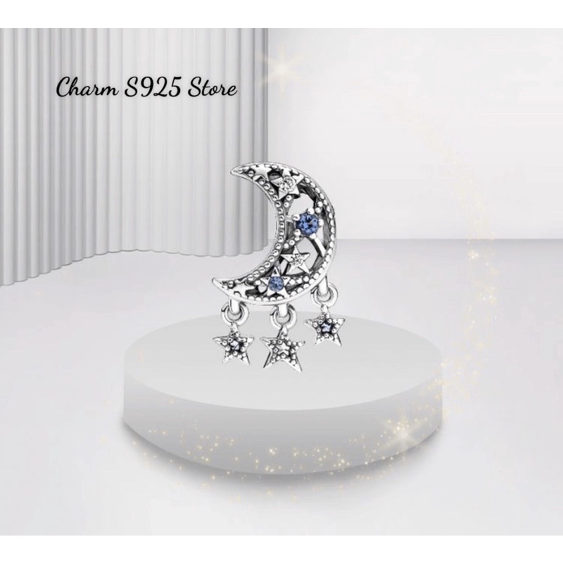 CHARM PAN ALE MẶT TRĂNG TREO NGÔI SAO BẠC S925 THUẦN KHIẾT HÀNG CAO CẤP