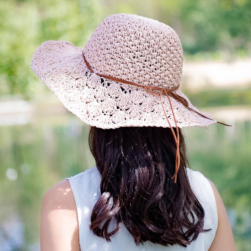 Nón đi biển nữ kiểu dáng Vintage phong cách Hàn Quốc - Mũ cói nữ đẹp 2022 màu Be dễ thương