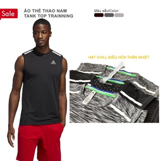 Áo thun thể thao nam Climacool sát nách đính hạt nhôm thoát nhiệt nhanh