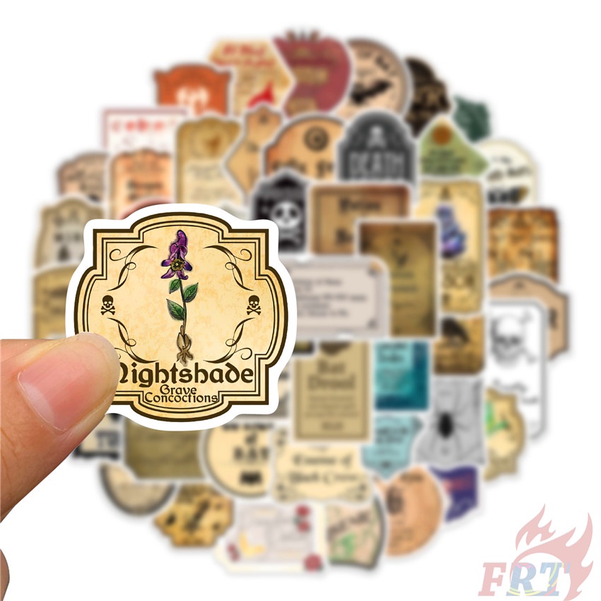 50 Cái / Bộ ❉ Bộ 02 Miếng Dán Phong Cách Retro Độc Đáo ❉ Sticker Dán Tường Chống Thấm Nước Họa Tiết Doodle Hợp Thời Trang