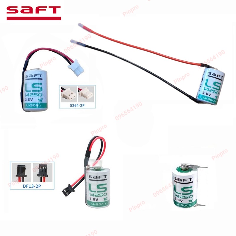 Pin SAFT LS14250 chân hàn, có Jack cắm 3.6V 1/2AA