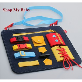 Giáo cụ montessori thực hành cuộc sống | Bé thực hành mở các loại khóa quần áo.