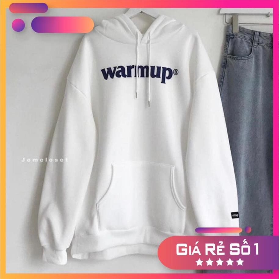 𝑭𝒓𝒆𝒆𝑺𝒉𝒊𝒑 Áo Hoodie WARM UP Ulzzang Hàn Quốc Form Rộng Nam Nữ [Sanunii Shop]