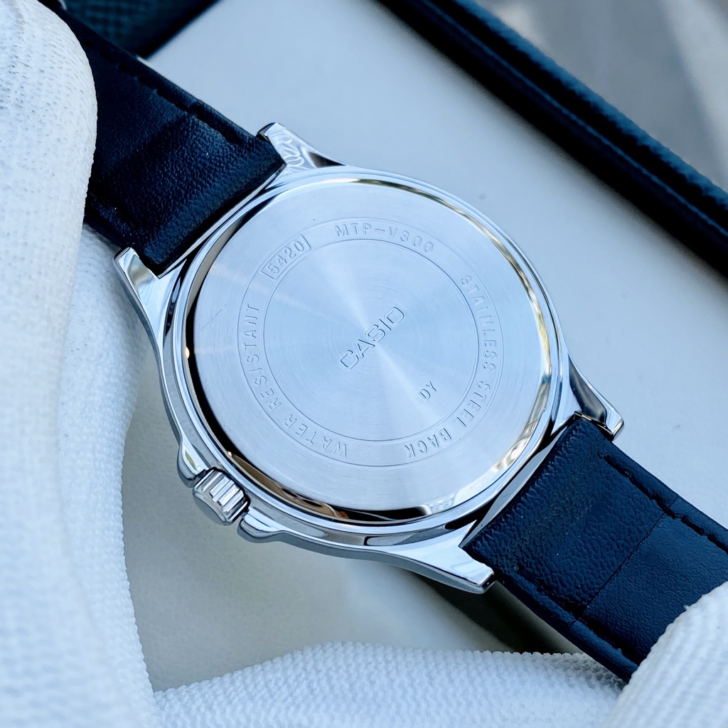 Đồng hồ nam dây da Casio MTP V300L-1A2 Bảo hành 1 năm- Pin trọn đời Hyma watch