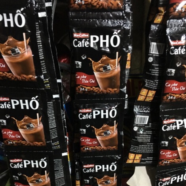 Dây 10 gói Cà Phê Sữa Đá Café Phố Maccoffee (24gram/gói)