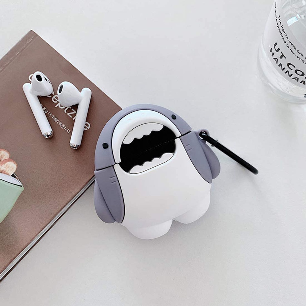 Dễ Thương Vỏ Bảo Vệ Hộp Sạc Tai Nghe Airpods 1 / 2 / 3 Hình Cá Mập Hoạt Hình Đáng Yêu