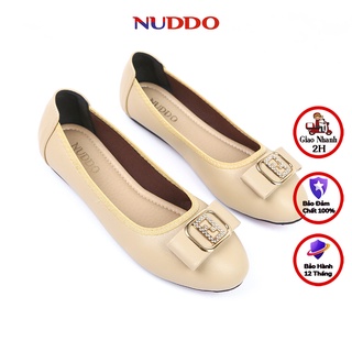 Giày búp bê nữ bệt cao cấp NUDDO da mềm siêu êm mũi tròn phong cách thời trang công sở NUBE6 thumbnail