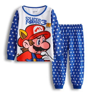 Bộ quần áo ngủ Pijama in hình Super Mario cho bé trai , gái