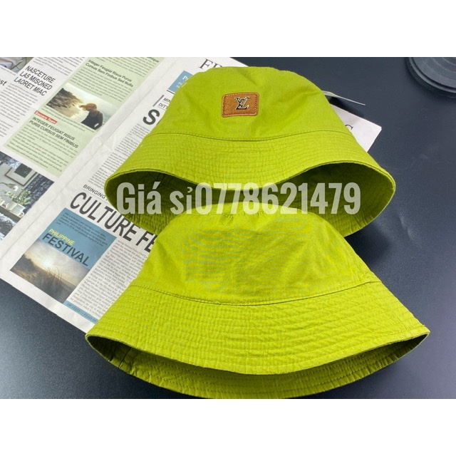 mũ cụp bucket - nón bo hàn quốc 2 mặt 2 mạc da nâu nhỏ Lv phong cách nữ - thời trang trend