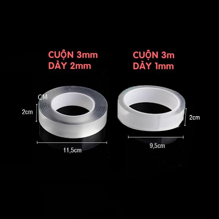 Băng Dính 2 Mặt Đa Năng Keo Trong Suốt Băng Dính 3M Dán Tường Chịu Lực Siêu Dính