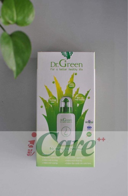 COMBO 1 BÌNH RỬA MŨI DR.GREEN+10 GÓI HỖN HỢP PHA DUNG DỊCH RỬA MŨI