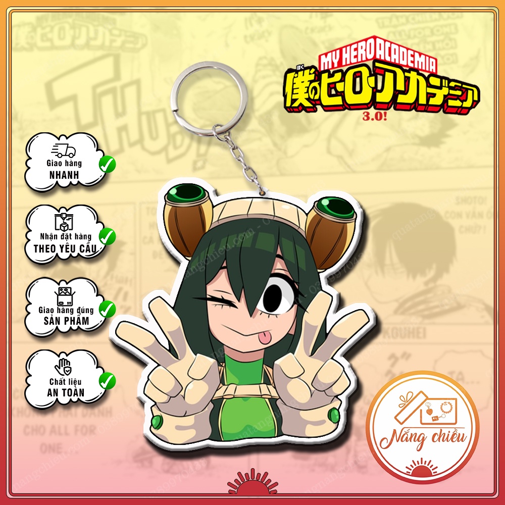 Móc khóa Dày In Sắc Nét 2 Mặt Anmie Học viện siêu anh hùng Midoriya Izuku,shouto, bakugo,Kirishima