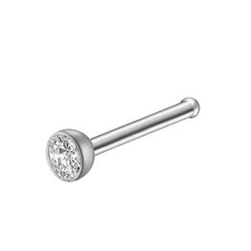 KHUYÊN MŨI THẲNG - Khuyên Mũi Đính Đá - Thép y tế không gỉ - Khuyên Cánh Mũi Nhiều Size